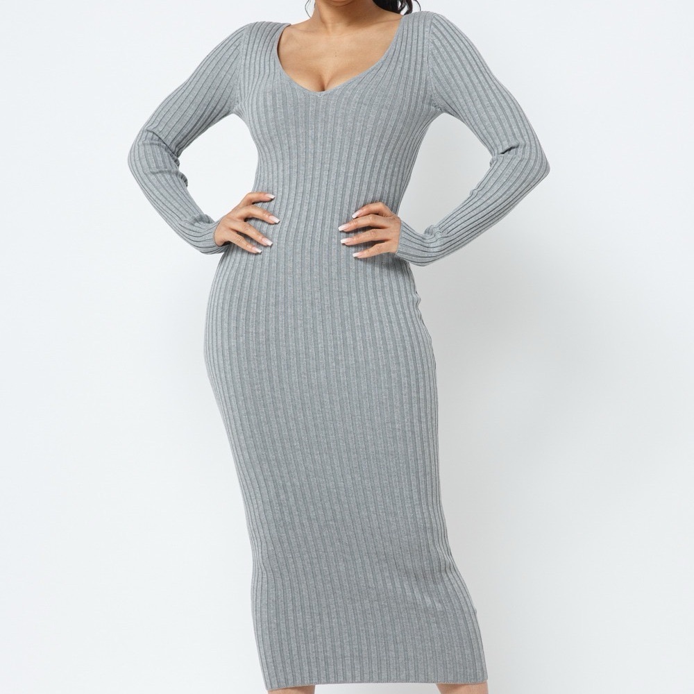 Hera Collection Gray Long Sleeve Dress